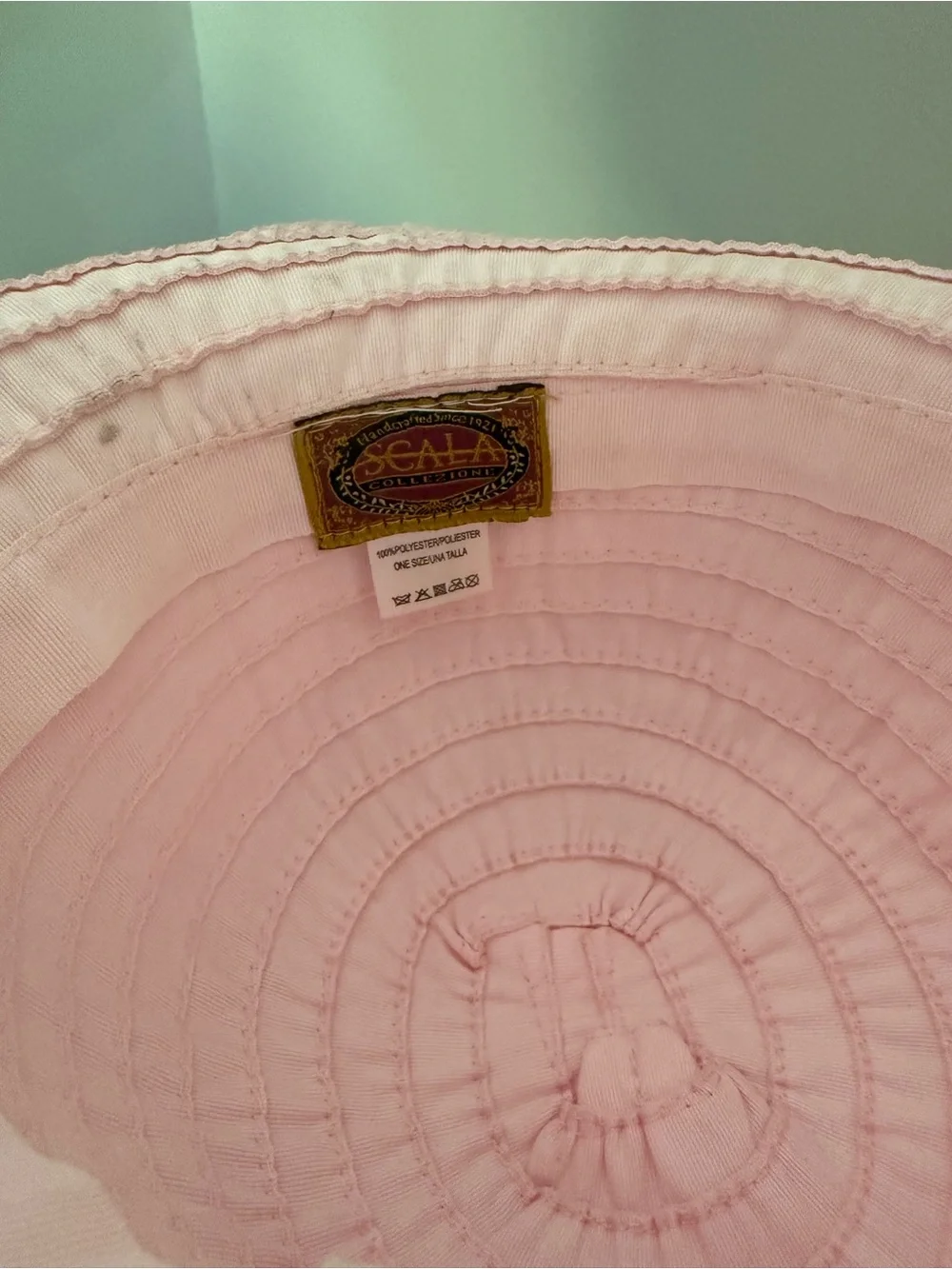 Scala Pale Pink Quilted Bucket Hat
